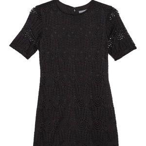 Beautiful black-lace overlay, knee-length dressNWT